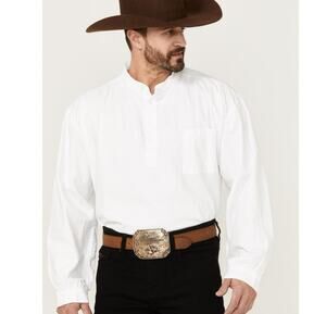 New Scully Solid Pullover White Cotton Long Sleeves Shirt Men Size 4XL